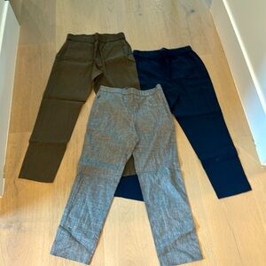 3Pairs Theory Linen Cropped Pants